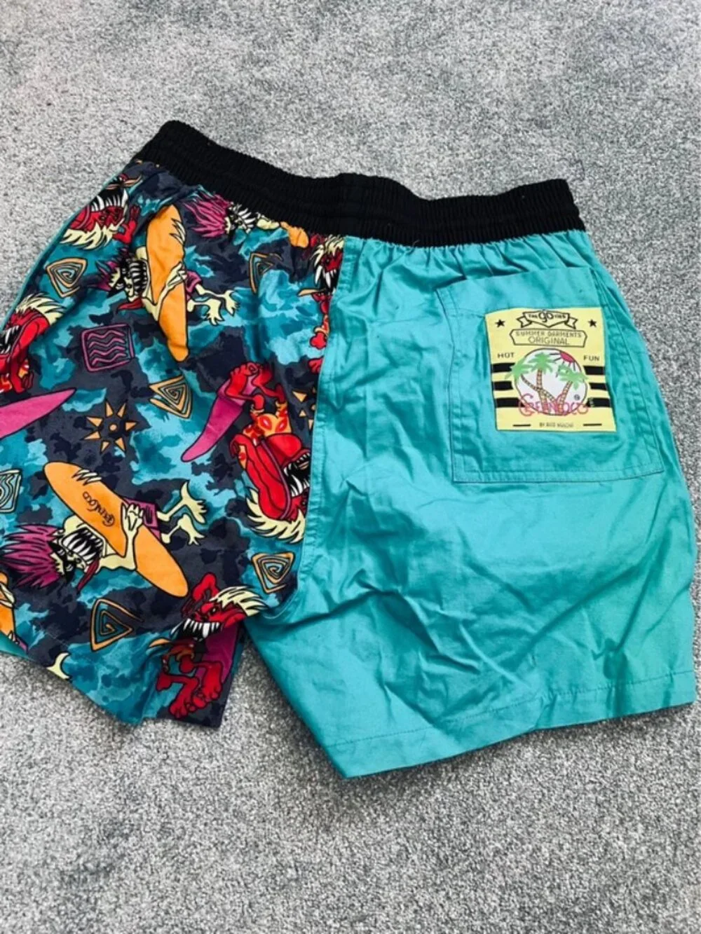 90’s vintage Green Coco By Rico Mancini Tropical Summer Shorts